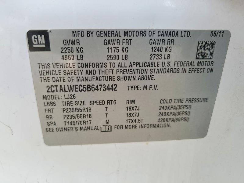 Продажа на аукционе авто 2011 Gmc Terrain, vin: 2CTALWEC5B6473442, номер лота: 54056116