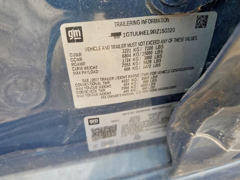 2024 Gmc Sierra მანქანა იყიდება აუქციონზე, vin: 1GTUUHEL9RZ150320, აუქციონის ნომერი: 52328616