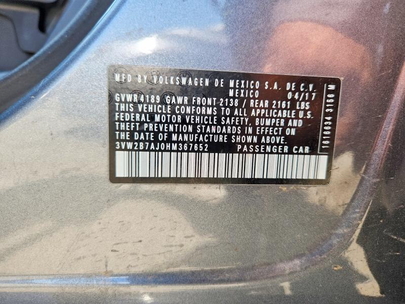 Aukcja sprzedaży 2017 Volkswagen Jetta, vin: 3VW2B7AJ0HM367652, numer aukcji: 53473176