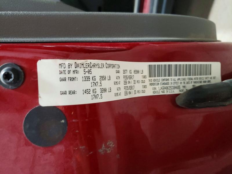 53135316 :رقم المزاد ، 1J4GR48K25C684695 vin ، 2005 Jeep Grand Cherokee مزاد بيع