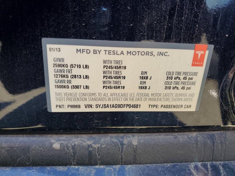 Aukcja sprzedaży 2013 Tesla Model S, vin: 5YJSA1AG9DFP04681, numer aukcji: 52477296