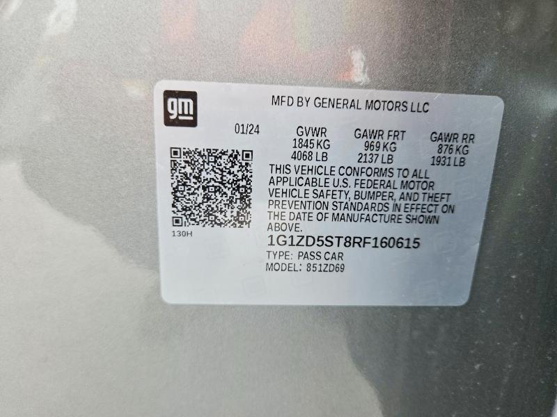 54448336 :رقم المزاد ، 1G1ZD5ST8RF160615 vin ، 2024 Chevrolet Malibu مزاد بيع