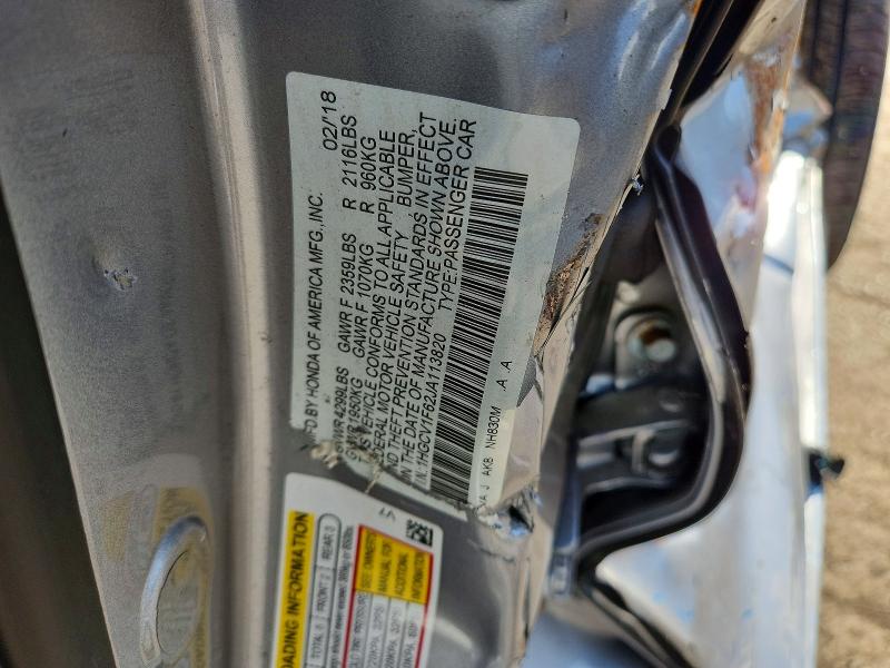 Aukcja sprzedaży 2018 Honda Accord, vin: 1HGCV1F62JA113820, numer aukcji: 53998916