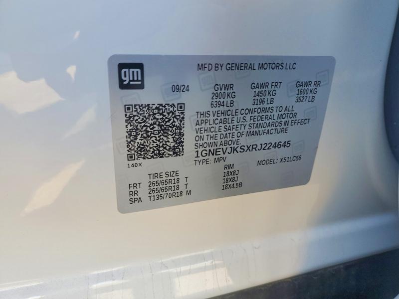 Продажа на аукционе авто 2024 Chevrolet Traverse, vin: 1GNEVJKSXRJ224645, номер лота: 53721086