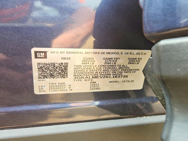 Aukcja sprzedaży 2019 Gmc Terrain, vin: 3GKALMEV2KL163735, numer aukcji: 52237966