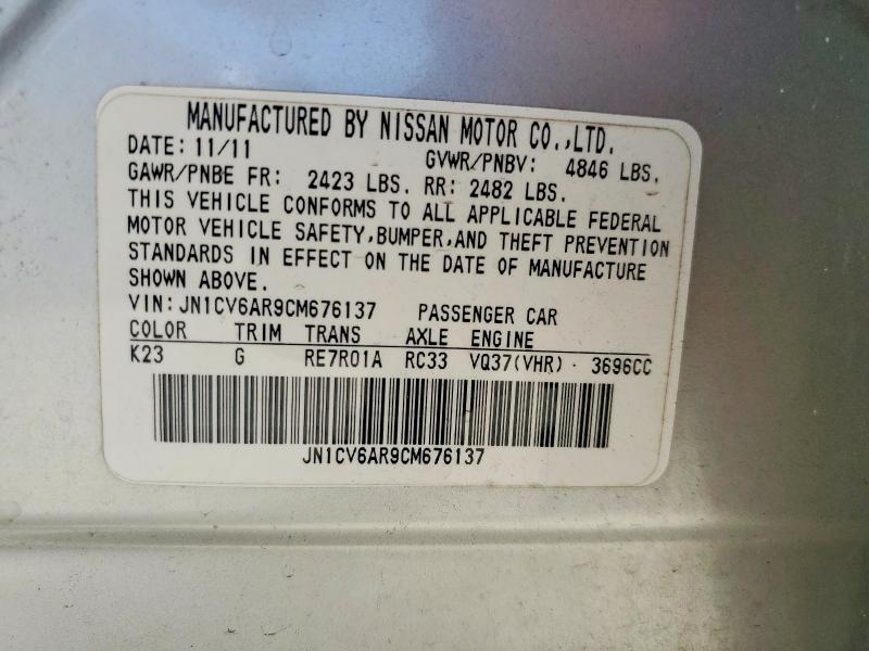 Aukcja sprzedaży 2012 Infiniti G37 Sedan, vin: JN1CV6AR9CM676137, numer aukcji: 53447326