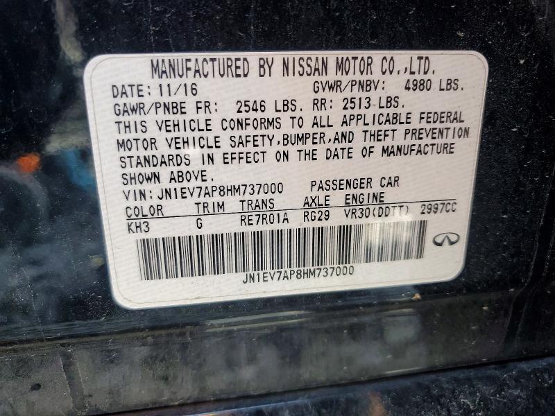 Aukcja sprzedaży 2017 Infiniti Q50, vin: JN1EV7AP8HM737000, numer aukcji: 52704066