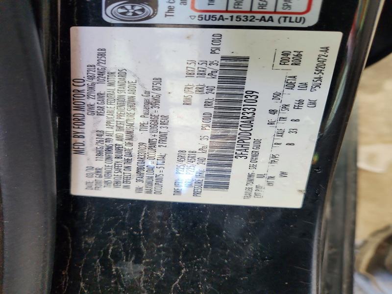 Aukcja sprzedaży 2010 Ford Fusion, vin: 3FAHP0DC0AR331039, numer aukcji: 52803926