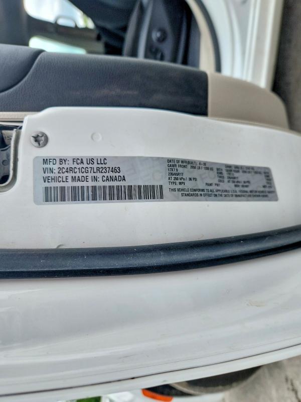 Aukcja sprzedaży 2020 Chrysler Voyager, vin: 2C4RC1CG7LR237463, numer aukcji: 54402646