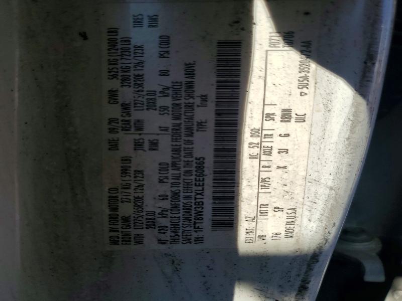 53109636 :رقم المزاد ، 1FT8W3BTXLEE60865 vin ، 2020 Ford F350 مزاد بيع