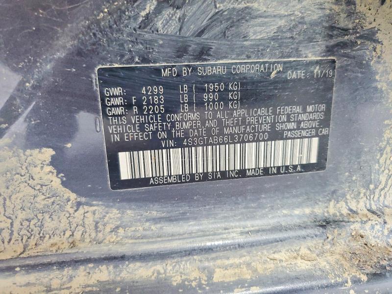 Продажа на аукционе авто 2020 Subaru Impreza, vin: 4S3GTAB66L3706700, номер лота: 54216506