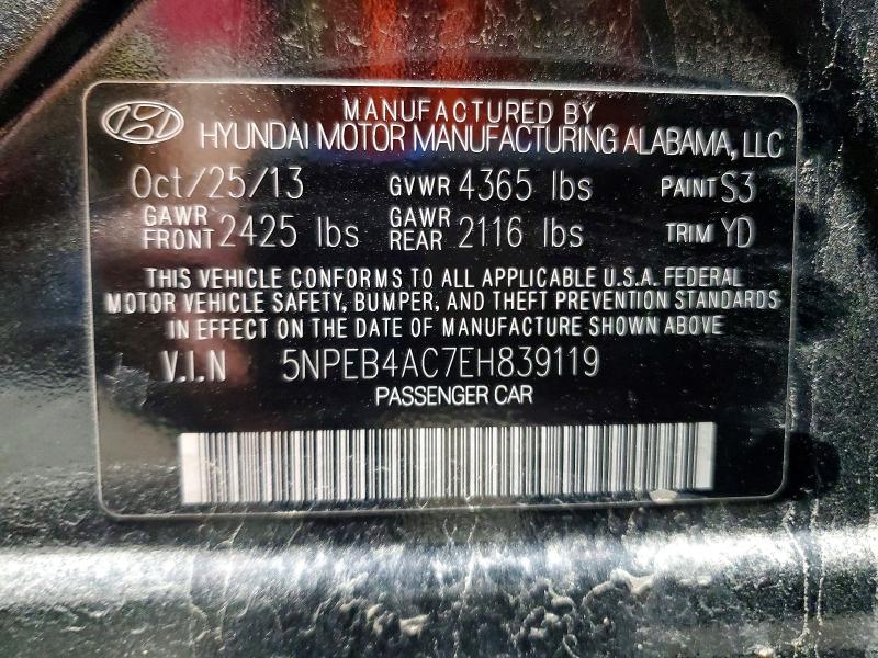 Продаж на аукціоні авто 2014 Hyundai Sonata, vin: 5NPEB4AC7EH839119, номер лоту: 55483996