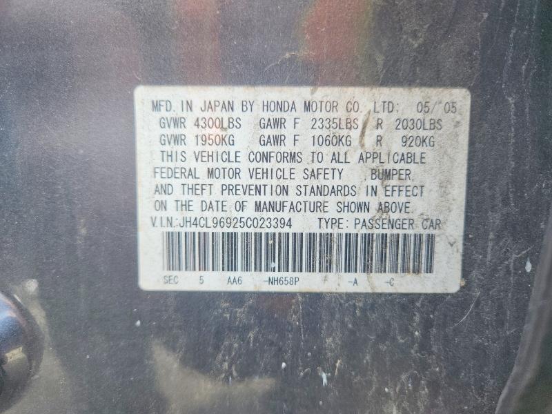 Продаж на аукціоні авто 2005 Acura Tsx, vin: JH4CL96925C023394, номер лоту: 54825746