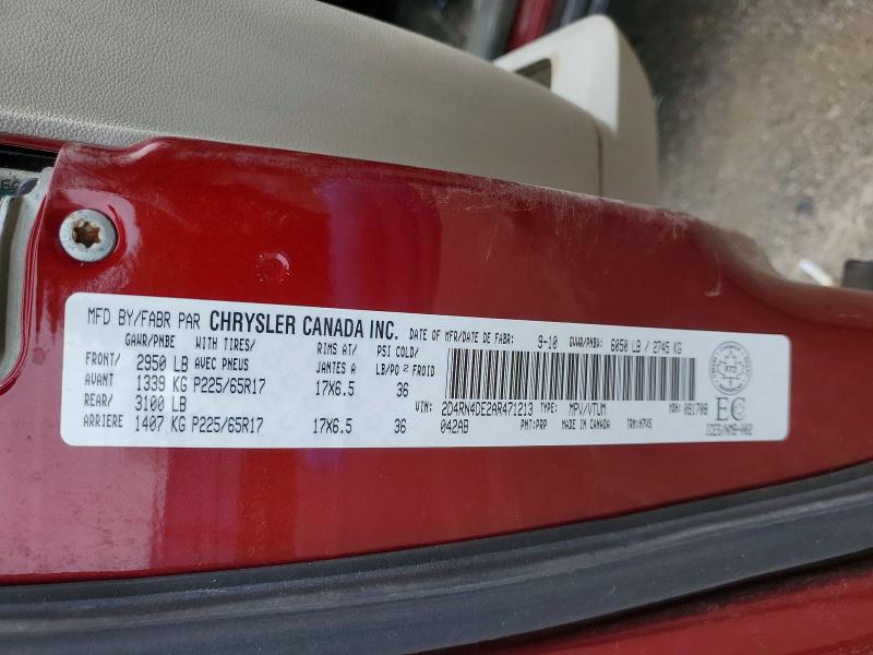 Продажа на аукционе авто 2010 Dodge Grand Caravan, vin: 2D4RN4DE2AR471213, номер лота: 53225126
