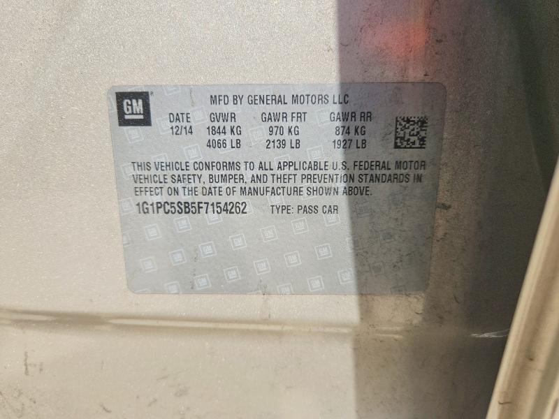 Продаж на аукціоні авто 2015 Chevrolet Cruze, vin: 1G1PC5SB5F7154262, номер лоту: 53467856