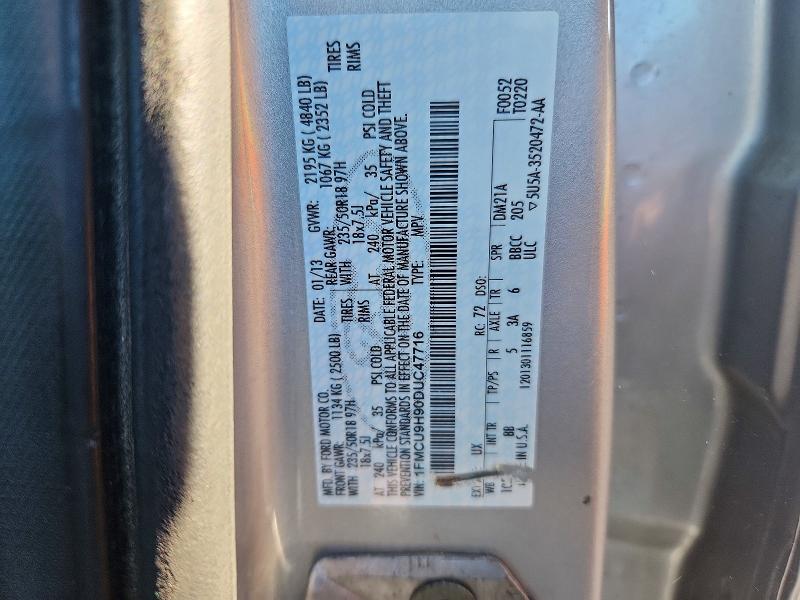 Продажа на аукционе авто 2013 Ford Escape, vin: 1FMCU9H90DUC47716, номер лота: 53104166