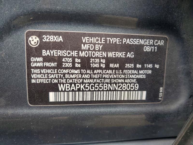 Продаж на аукціоні авто 2011 Bmw 328, vin: WBAPK5G55BNN28059, номер лоту: 55383326