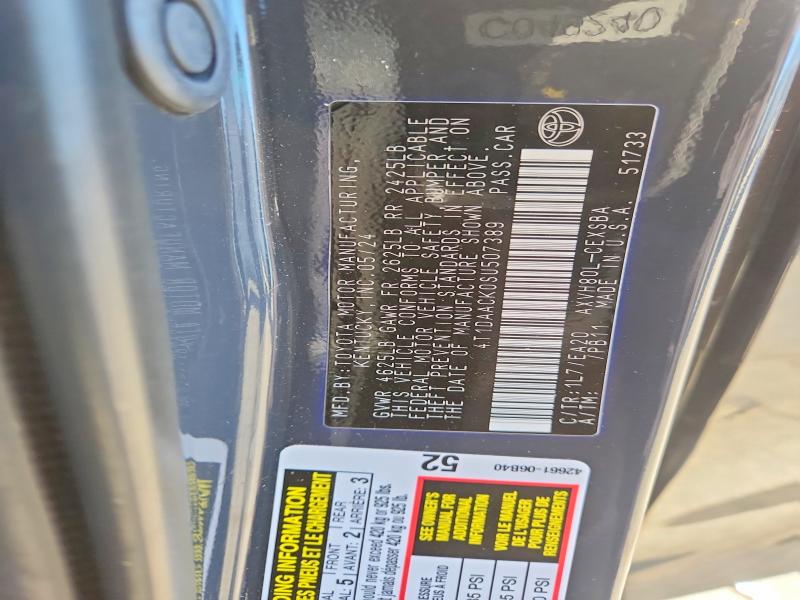 Aukcja sprzedaży 2025 Toyota Camry, vin: 4T1DAACK0SU507389, numer aukcji: 52264346