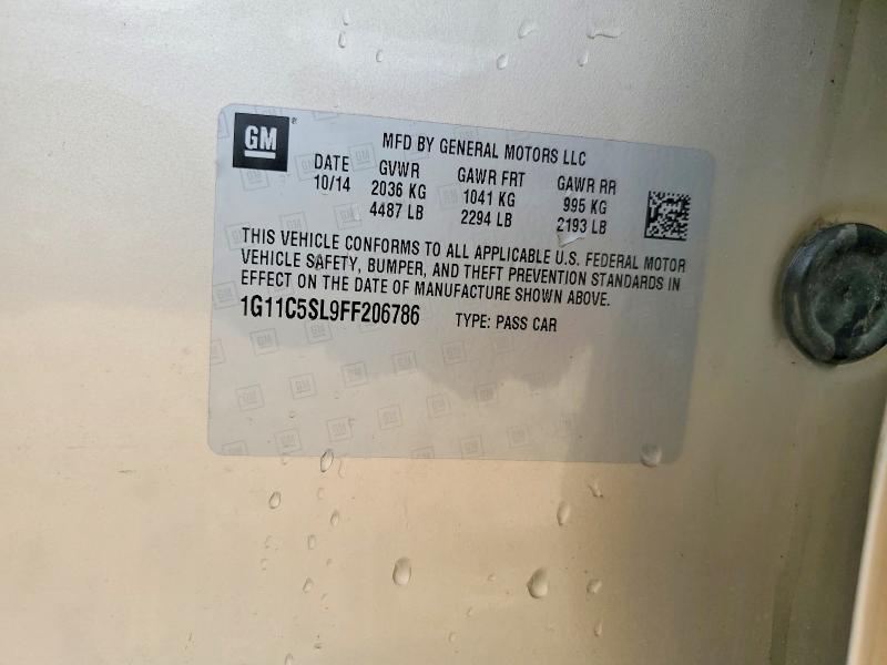 Продаж на аукціоні авто 2015 Chevrolet Malibu, vin: 1G11C5SL9FF206786, номер лоту: 52422776