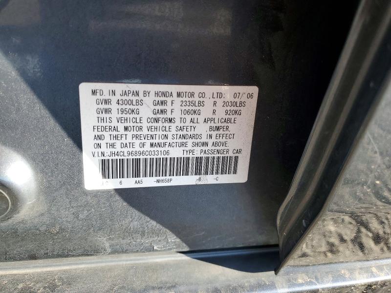 Продаж на аукціоні авто 2006 Acura Tsx, vin: JH4CL96896C033106, номер лоту: 51992536
