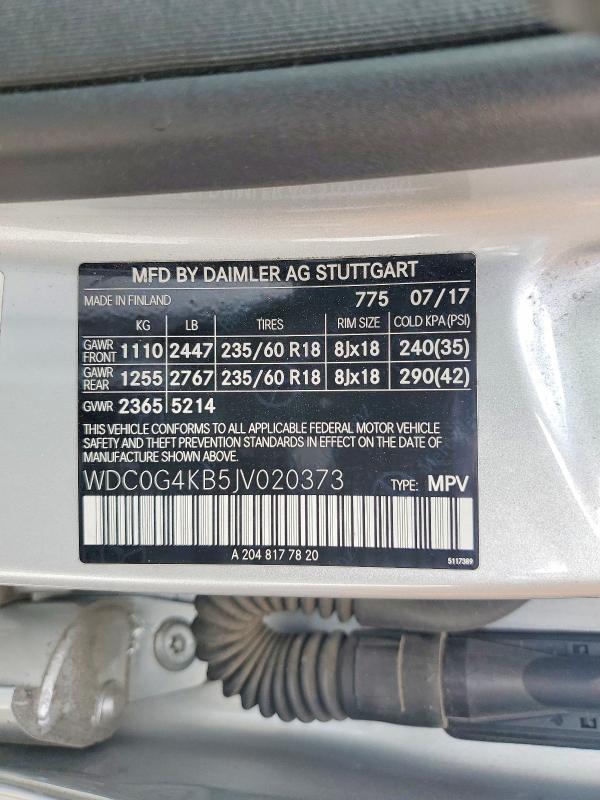 Продажа на аукционе авто 2018 Mercedes-benz Glc, vin: WDC0G4KB5JV020373, номер лота: 55020946