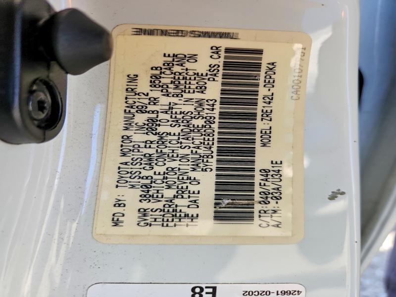 54501476 :رقم المزاد ، 5YFBU4EE8DP091443 vin ، 2013 Toyota Corolla مزاد بيع