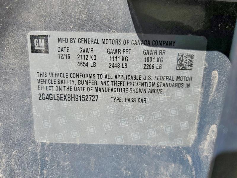 Продаж на аукціоні авто 2017 Buick Regal, vin: 2G4GL5EX8H9152727, номер лоту: 52680916