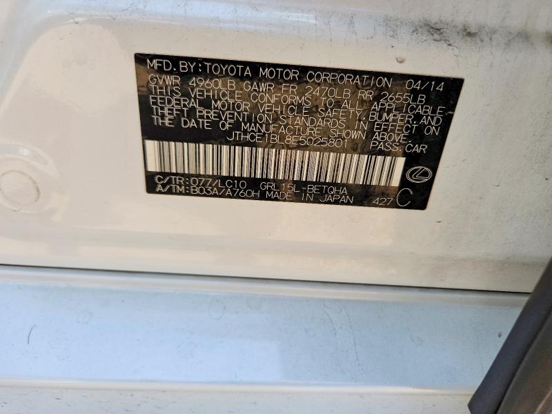 Продажа на аукционе авто 2014 Lexus Gs, vin: JTHCE1BL8E5025801, номер лота: 55508556