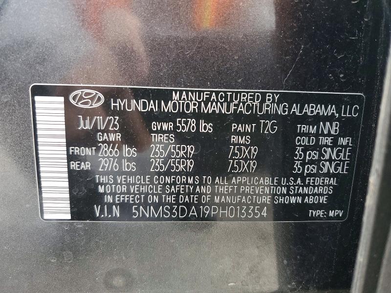 Aukcja sprzedaży 2023 Hyundai Santa Fe, vin: 5NMS3DA19PH013354, numer aukcji: 54854416