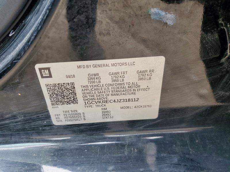 Продажа на аукционе авто 2018 Chevrolet Silverado, vin: 1GCVKREC4JZ318112, номер лота: 54412796