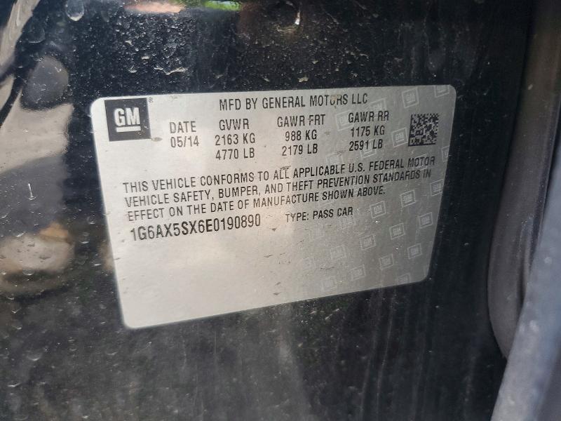 2014 Cadillac Cts მანქანა იყიდება აუქციონზე, vin: 1G6AX5SX6E0190890, აუქციონის ნომერი: 52538906