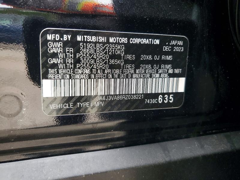2024 Mitsubishi Outlander მანქანა იყიდება აუქციონზე, vin: JA4J3VA86RZ038221, აუქციონის ნომერი: 52722536