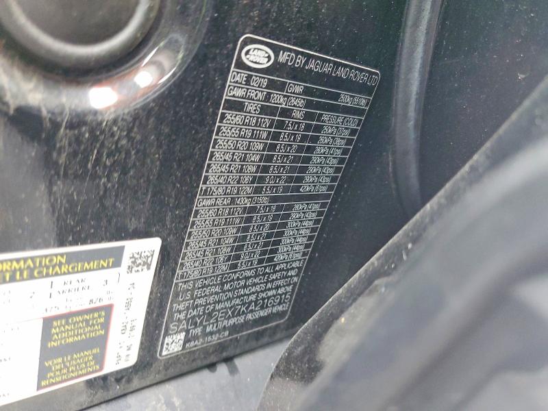 Продажа на аукционе авто 2019 Land Rover Range Rover Velar, vin: SALYL2EX7KA216915, номер лота: 53270456