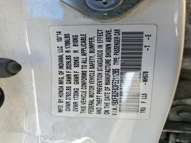 Продажа на аукционе авто 2015 Honda Civic, vin: 19XFB2F83FE211285, номер лота: 54193636