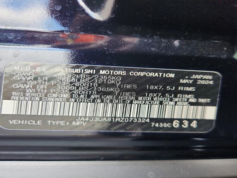 Продаж на аукціоні авто 2024 Mitsubishi Outlander, vin: JA4J3UA81RZ073324, номер лоту: 52462986