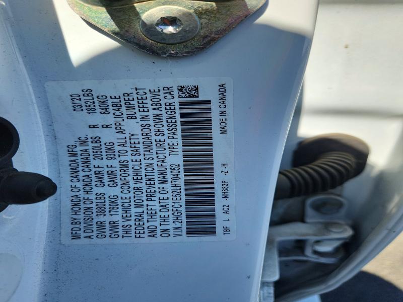 55023286 :رقم المزاد ، 2HGFC1E52LH704052 vin ، 2020 Honda Civic مزاد بيع