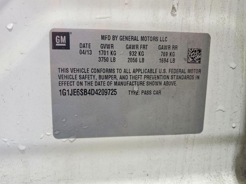Продаж на аукціоні авто 2013 Chevrolet Sonic, vin: 1G1JE6SB4D4209725, номер лоту: 54319616