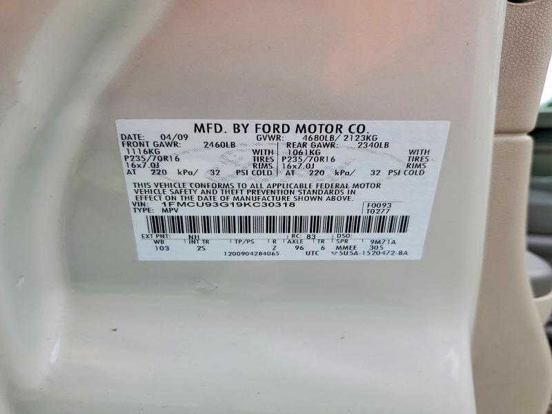 Продаж на аукціоні авто 2009 Ford Escape, vin: 1FMCU93G19KC30318, номер лоту: 54876806