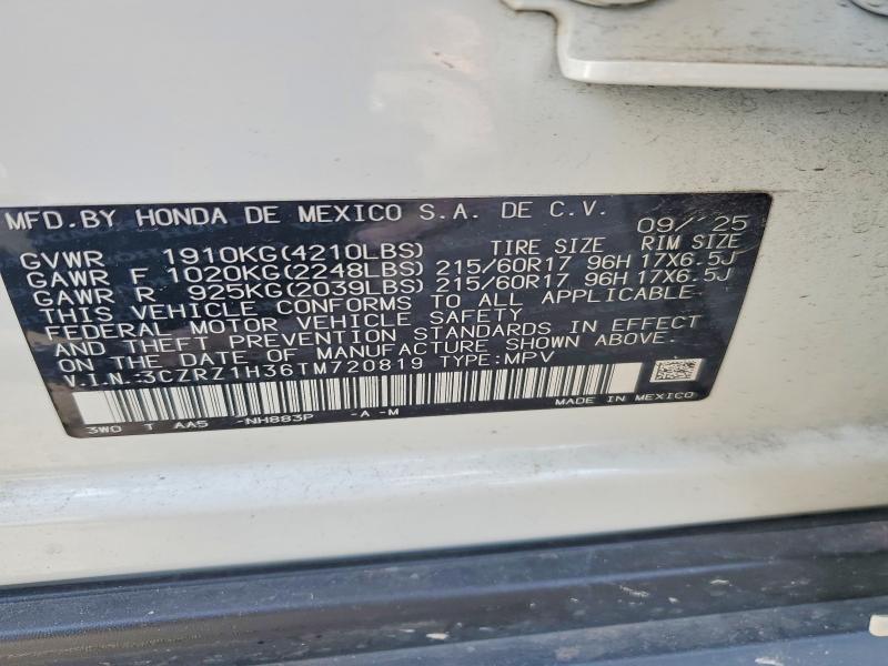 Продаж на аукціоні авто 2026 Honda Hr-v, vin: 3CZRZ1H36TM720819, номер лоту: 51547926