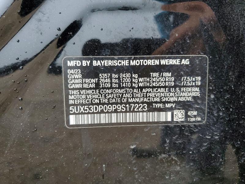 Aukcja sprzedaży 2023 Bmw X3, vin: 5UX53DP09P9S17223, numer aukcji: 46781946