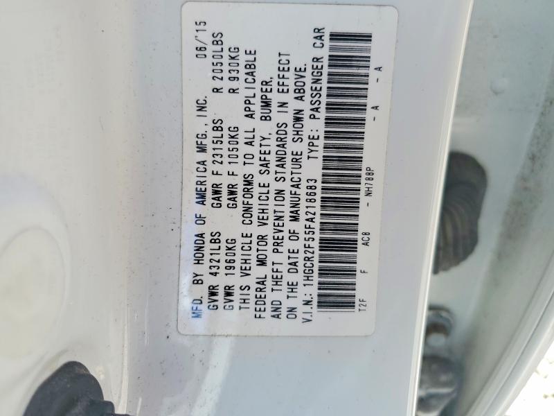 Продаж на аукціоні авто 2015 Honda Accord, vin: 1HGCR2F55FA218683, номер лоту: 54078926