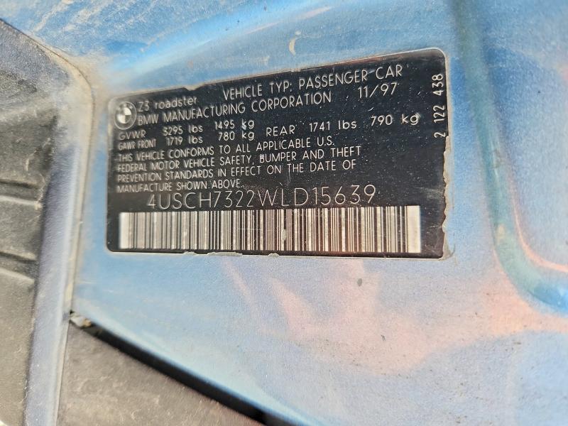 Продаж на аукціоні авто 1998 Bmw Z3, vin: 4USCH7322WLD15639, номер лоту: 53272866