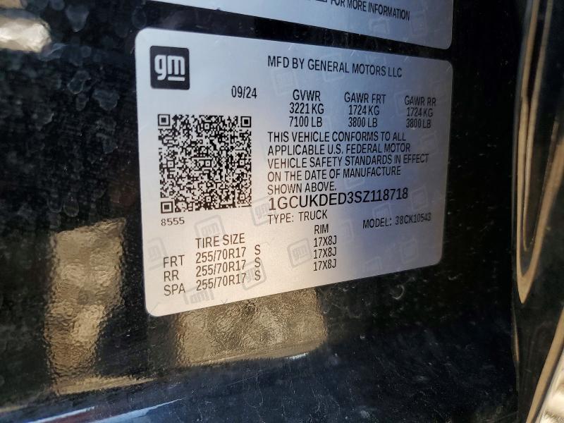 Продаж на аукціоні авто 2025 Chevrolet Silverado, vin: 1GCUKDED3SZ118718, номер лоту: 55141136