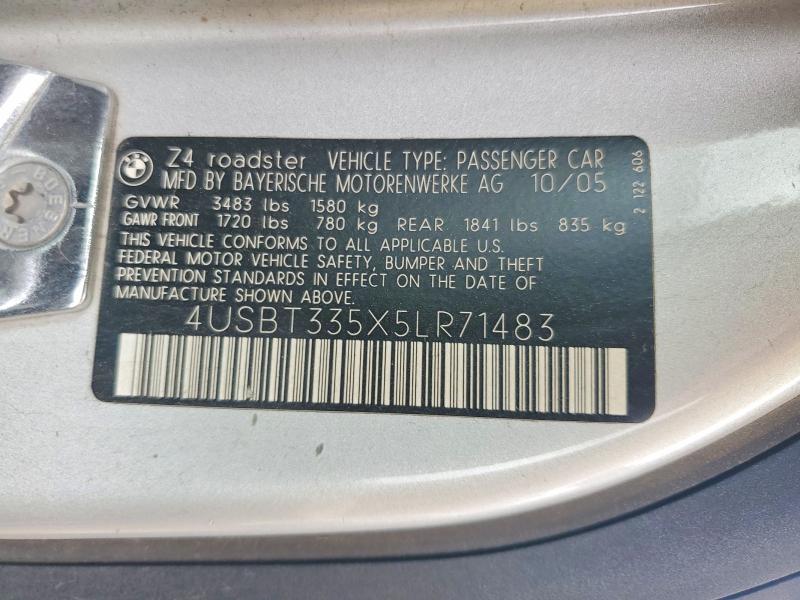 Продажа на аукционе авто 2005 Bmw Z4, vin: 4USBT335X5LR71483, номер лота: 51026586