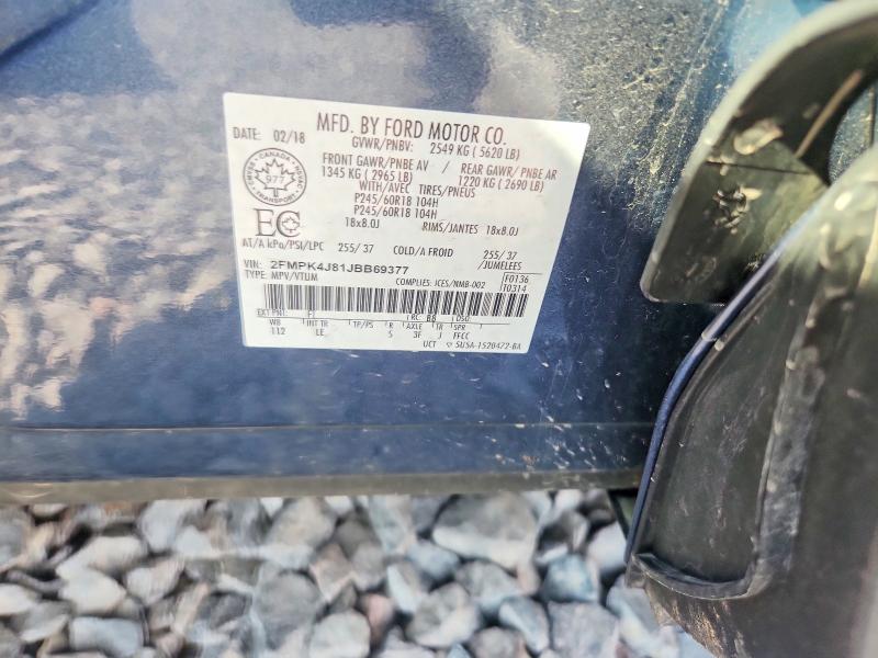 2018 Ford Edge მანქანა იყიდება აუქციონზე, vin: 2FMPK4J81JBB69377, აუქციონის ნომერი: 54877326