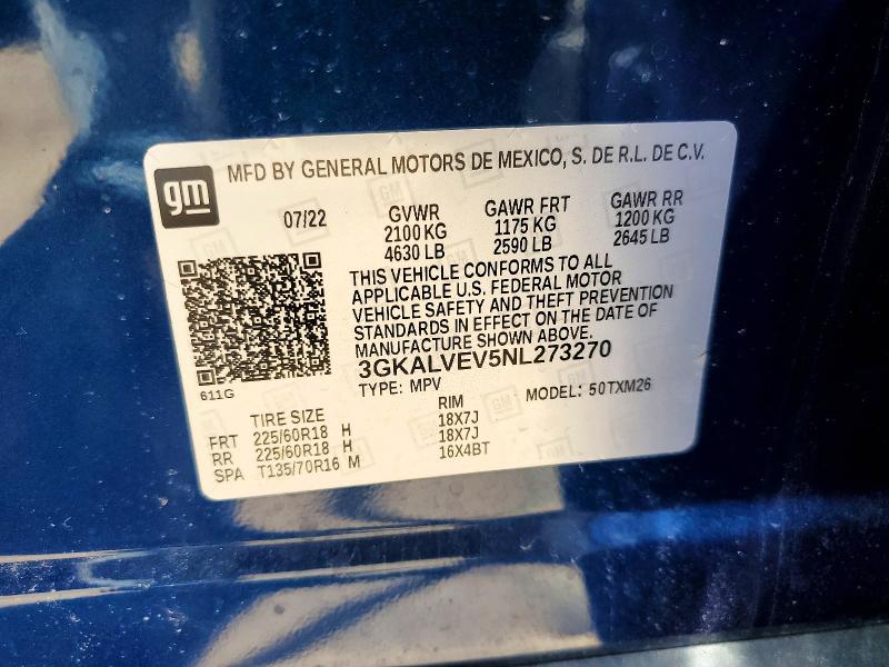 Aukcja sprzedaży 2022 Gmc Terrain, vin: 3GKALVEV5NL273270, numer aukcji: 51810316