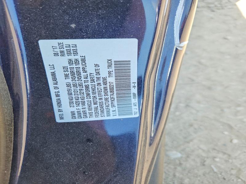 Продаж на аукціоні авто 2018 Honda Ridgeline, vin: 5FPYK3F74JB002217, номер лоту: 53728026