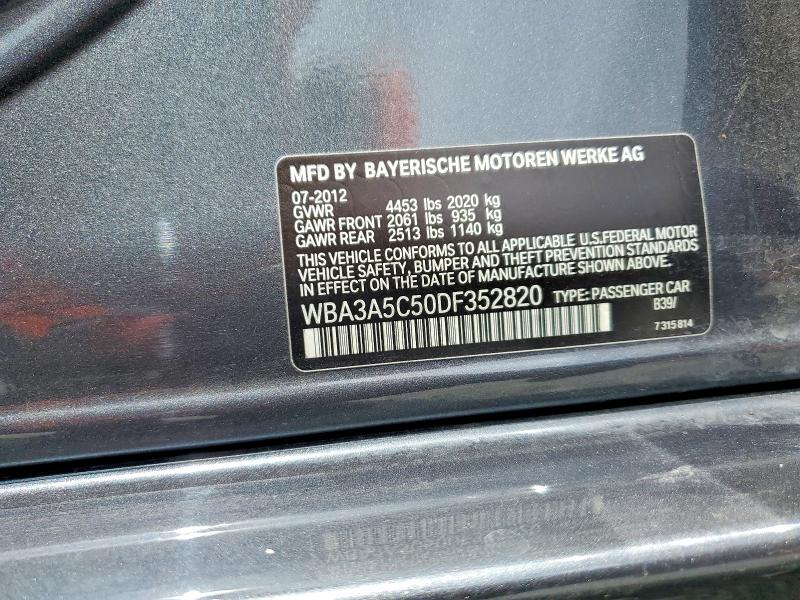 Aukcja sprzedaży 2013 Bmw 3 Series, vin: WBA3A5C50DF352820, numer aukcji: 55027196