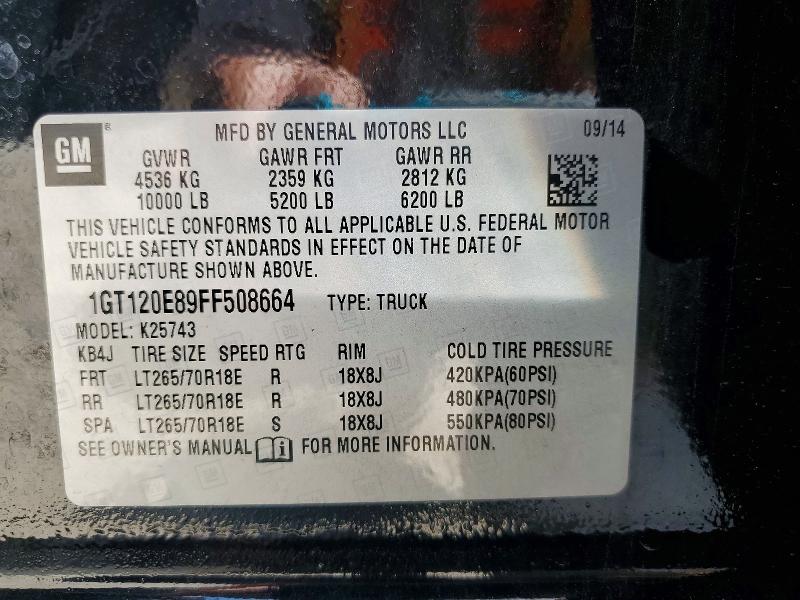 Продажа на аукционе авто 2015 Gmc Sierra, vin: 1GT120E89FF508664, номер лота: 52256236