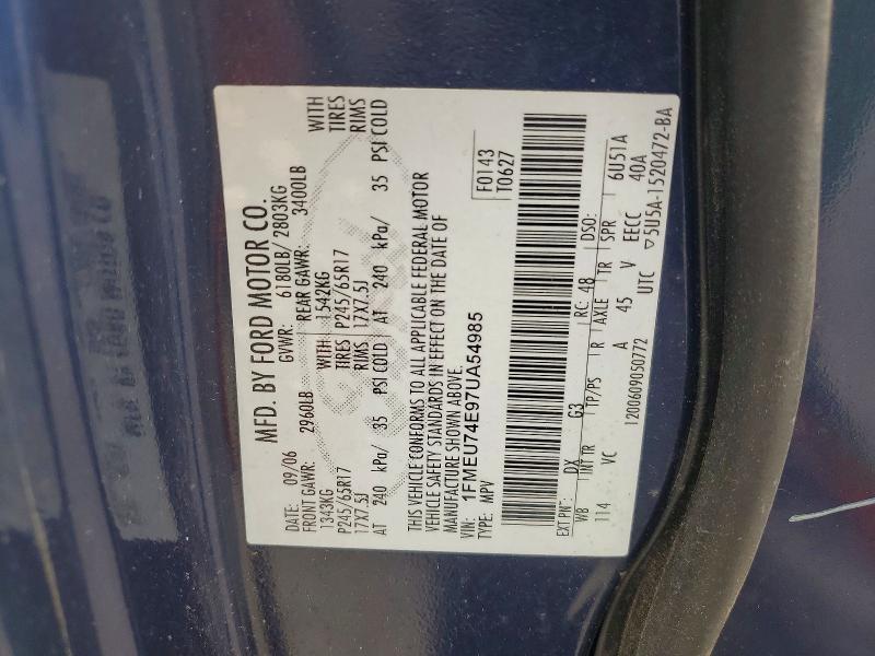 Aukcja sprzedaży 2007 Ford Explorer, vin: 1FMEU74E97UA54985, numer aukcji: 51713216
